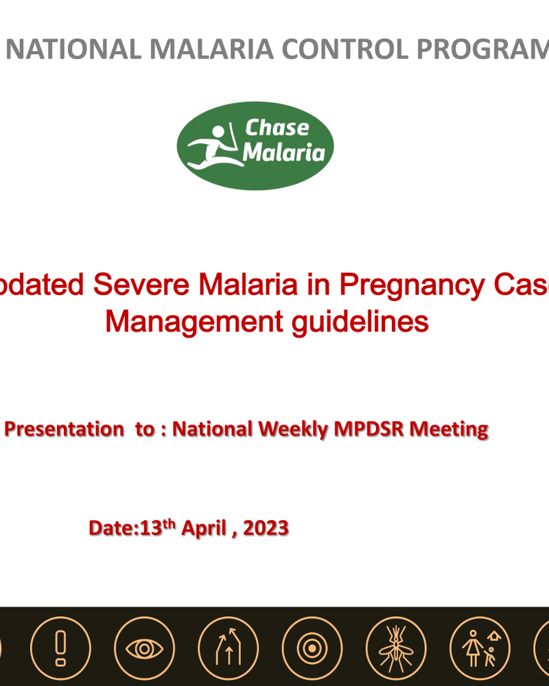 UPDATED SEVERE MALARIA IN PREGNANCY CASE MANAGEMENT GUIDELINES cover