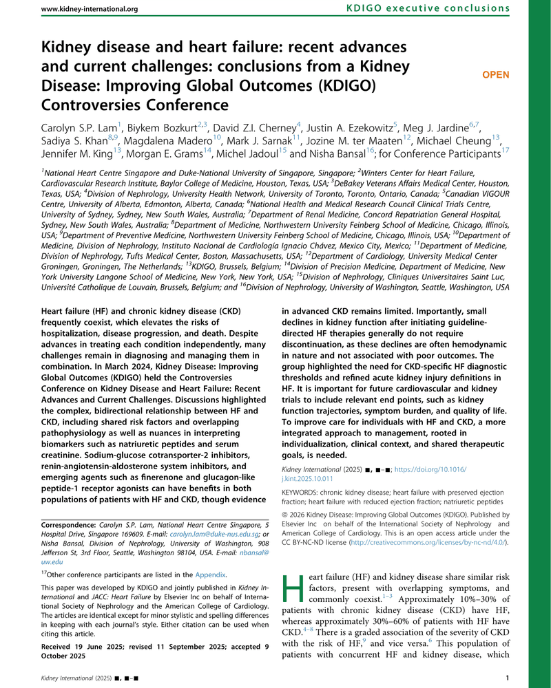 Kidney disease and heart failure cover
