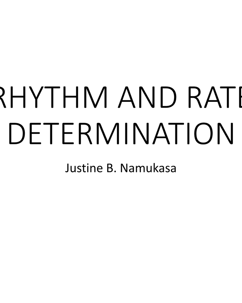RHYTHM AND RATE DETERMINATION cover