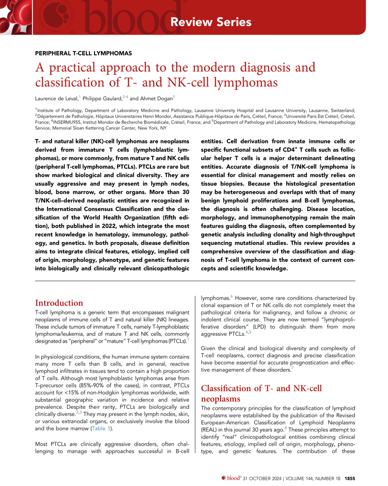 PERIPHERAL T-CELL LYMPHOMAS cover