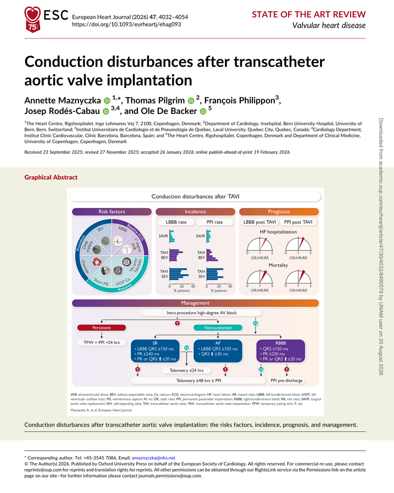 CONDUCTION DISTURBANCES AFTER TRANSCATHETER AORTIC VALVE IMPLANTATION cover