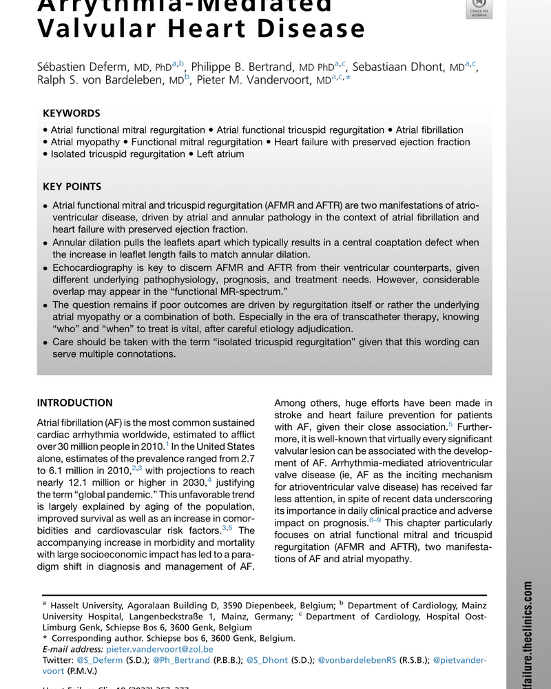 ARRYTHMIA-MEDIATED VALVULAR HEART DISEASE cover