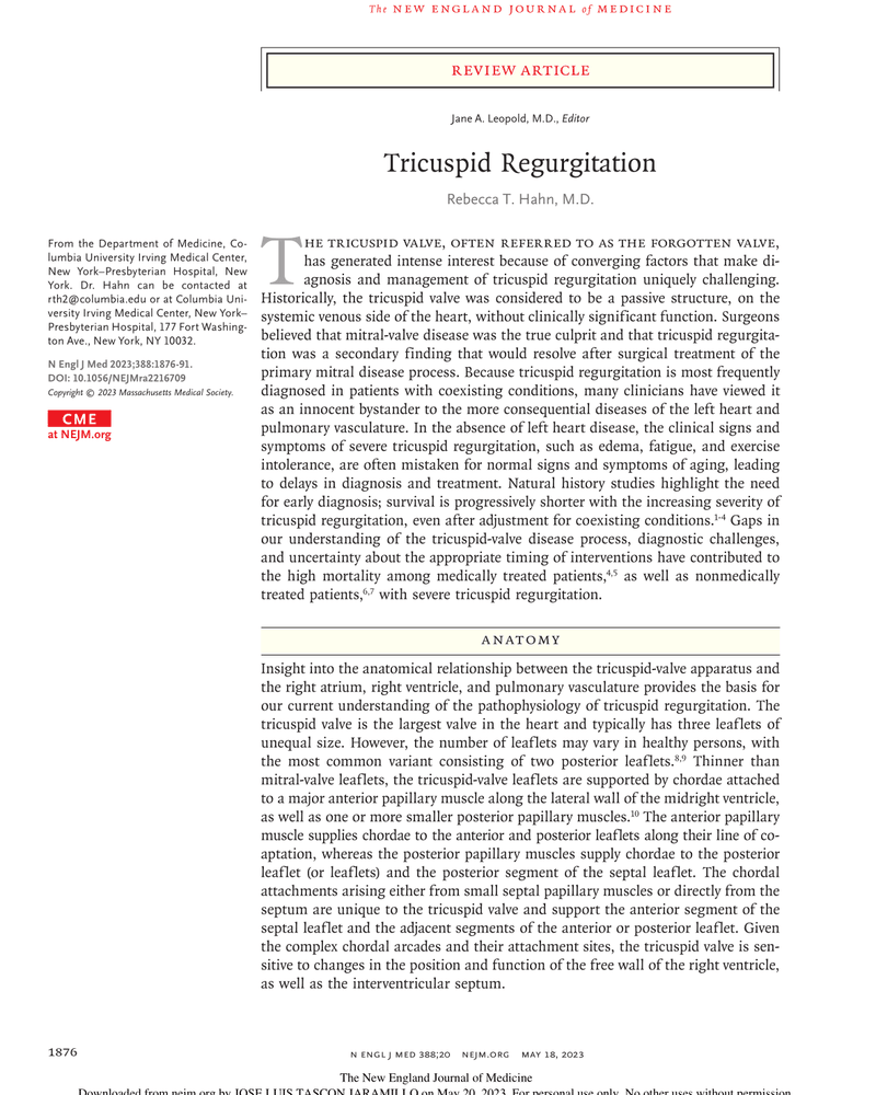 TRICUSPID REGURGITATION cover