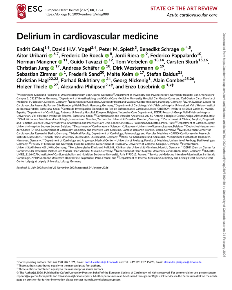 DELIRIUM IN CARDIOVASCULAR MEDICINE cover