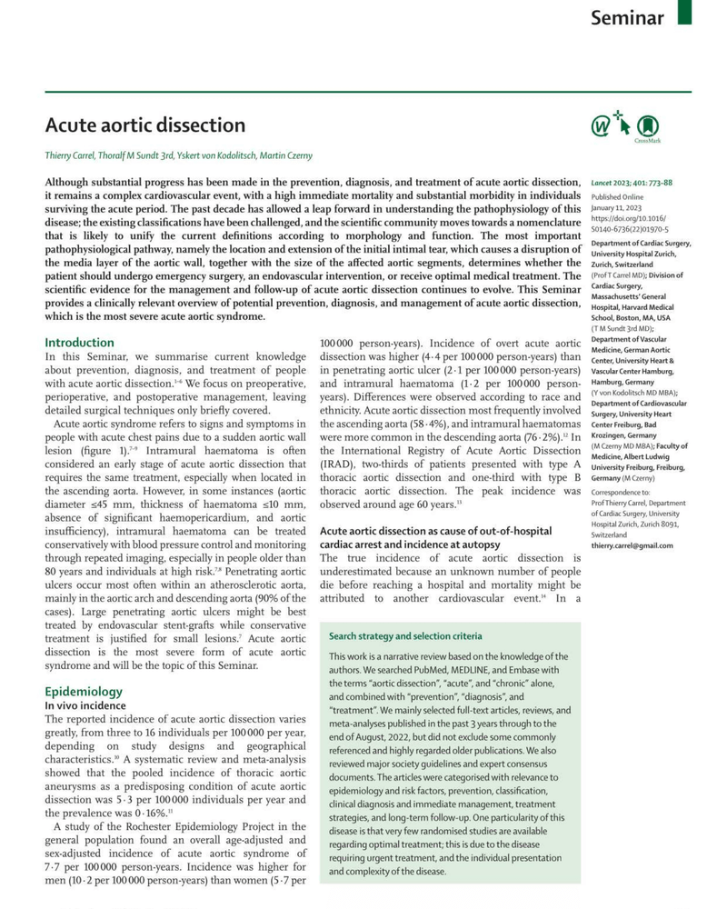 ACUTE AORTIC DISSECTION cover