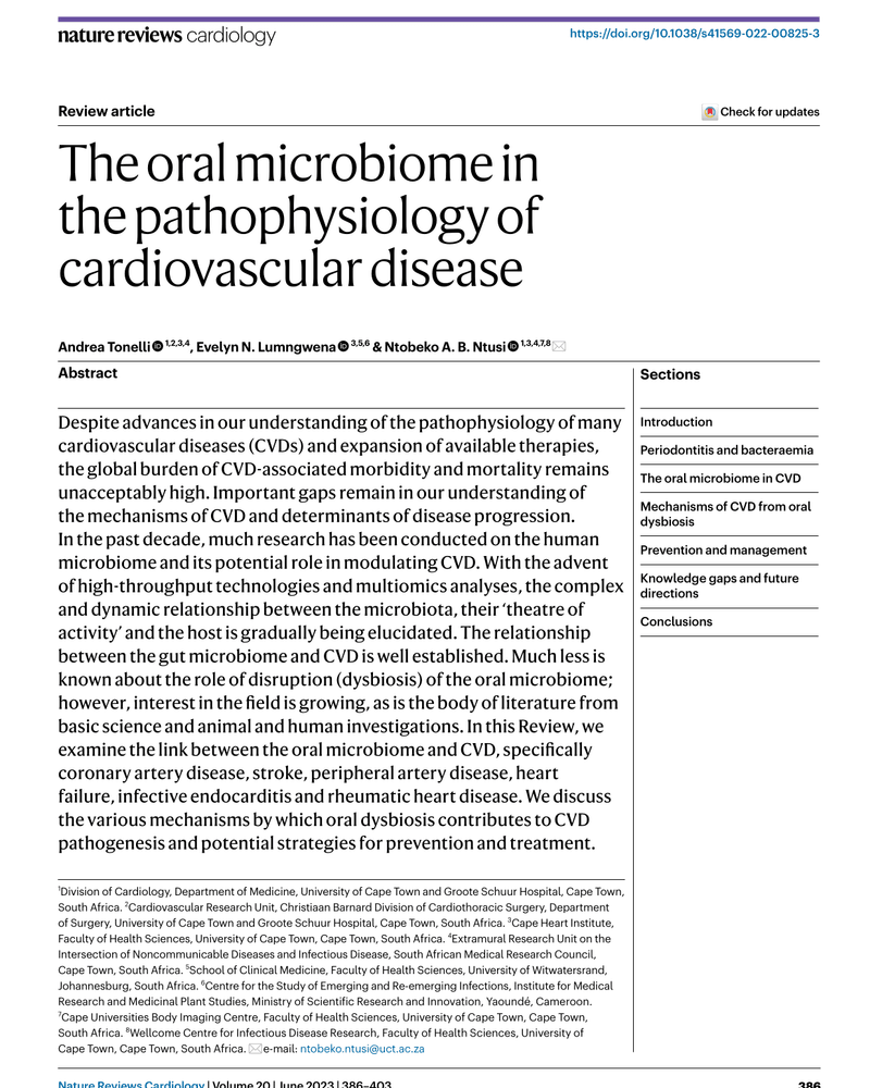 THE ORAL MICROBIOME IN THE PATHOPHYSIOLOGY OF CARDIOVASCULAR DISEASE cover
