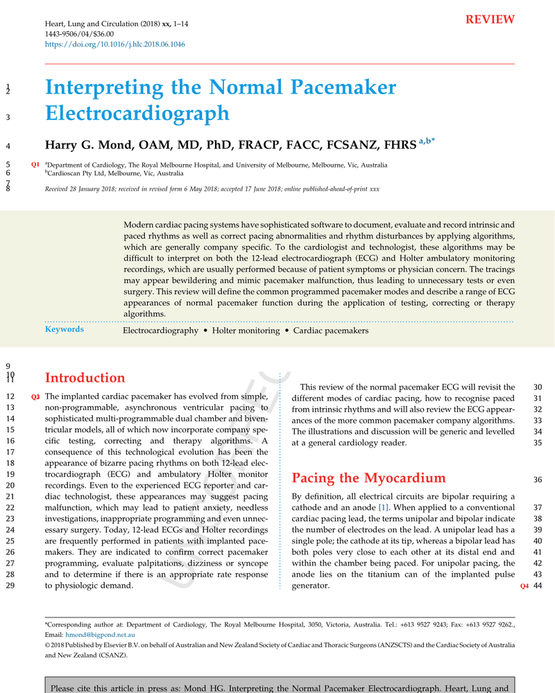INTERPRETING THE NORMAL PACEMAKER cover
