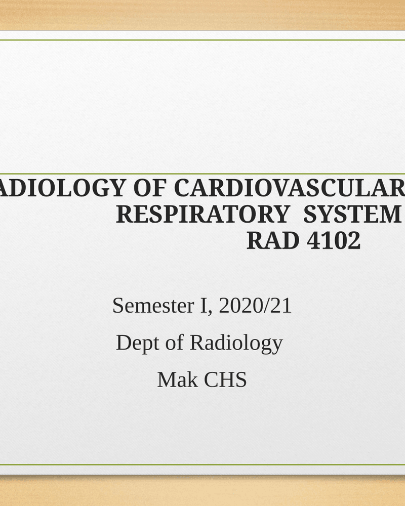 RADIOLOGY OF CARDIOVASCULAR AND RESPIRATORY SYSTEM cover