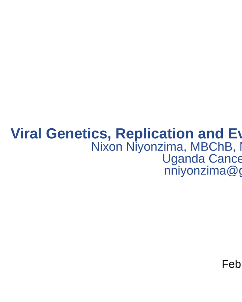 Viral genetics, replication and evolution cover