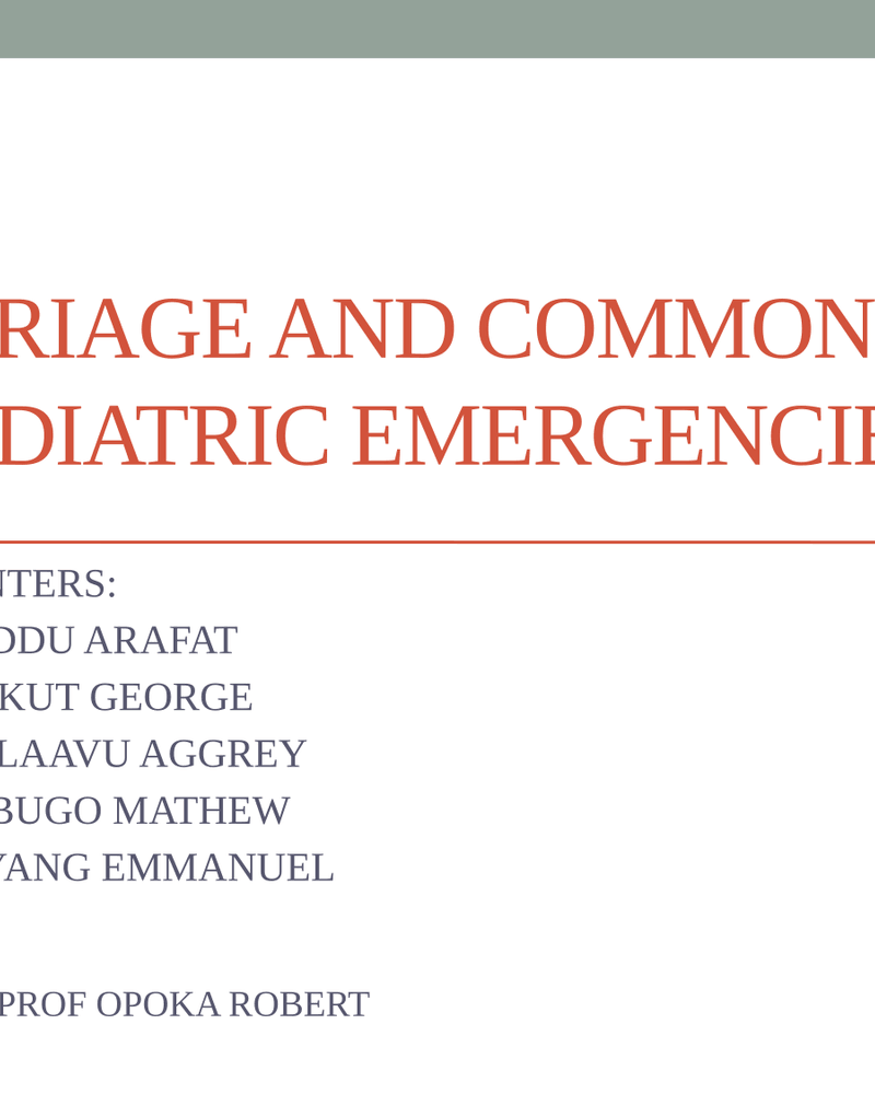 Triage and Common Paed Emergencies cover
