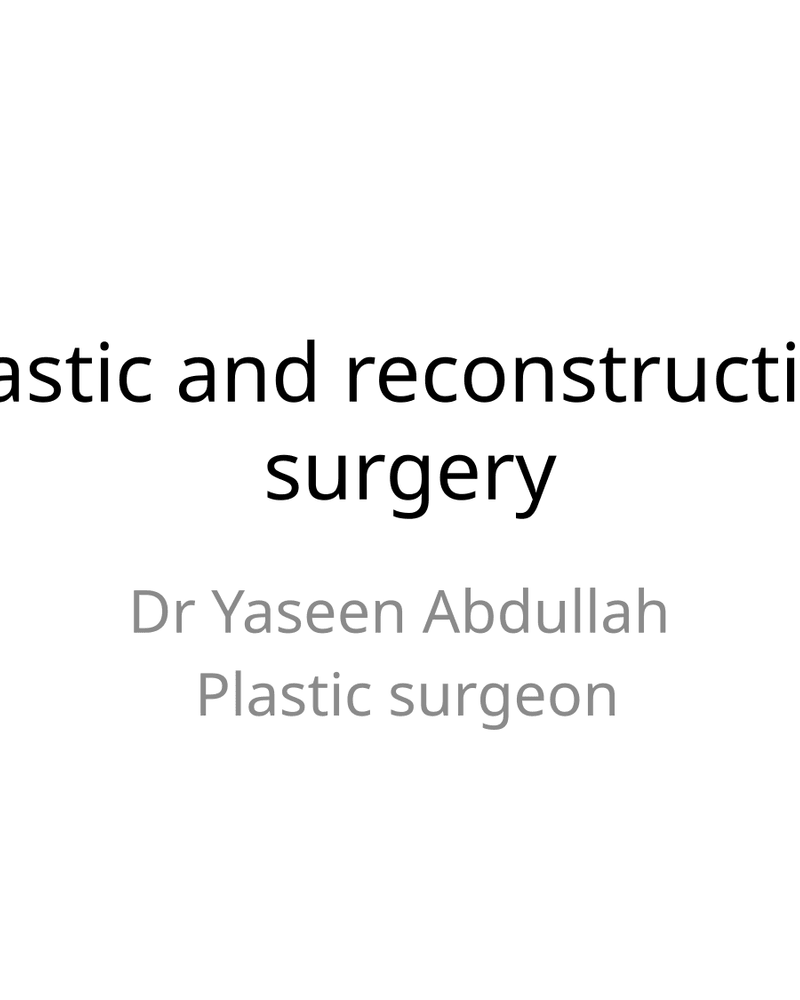 Plastic and Reconstructive surgery cover