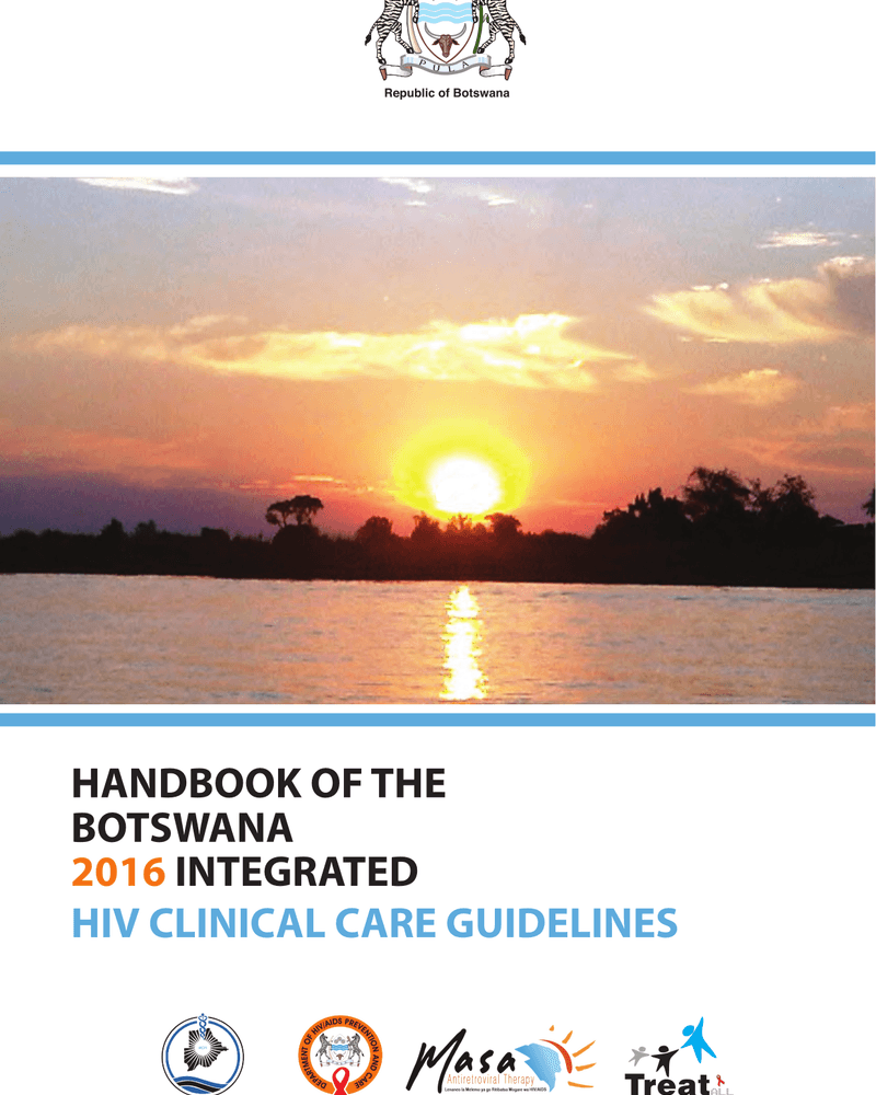 HANDBOOK OF THE BOTSWANA 2016 INTEGRATED HIV CLINICAL CARE GUIDELINES cover