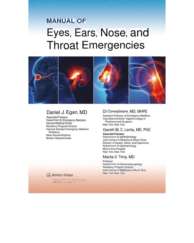 Manual of Eye, Ear, Nose, and Throat Emergencies 2023 cover