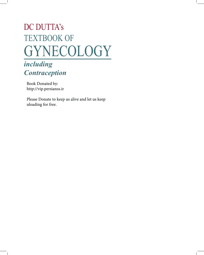 DC Dutta'ss Textbook of Gynecology Including Contraception, 6E 2014 cover