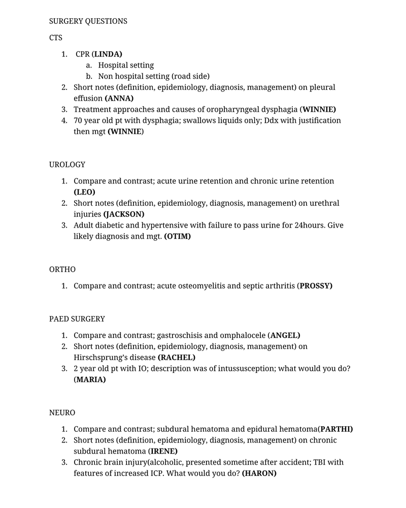 SURGERY QUESTIONS CTS cover