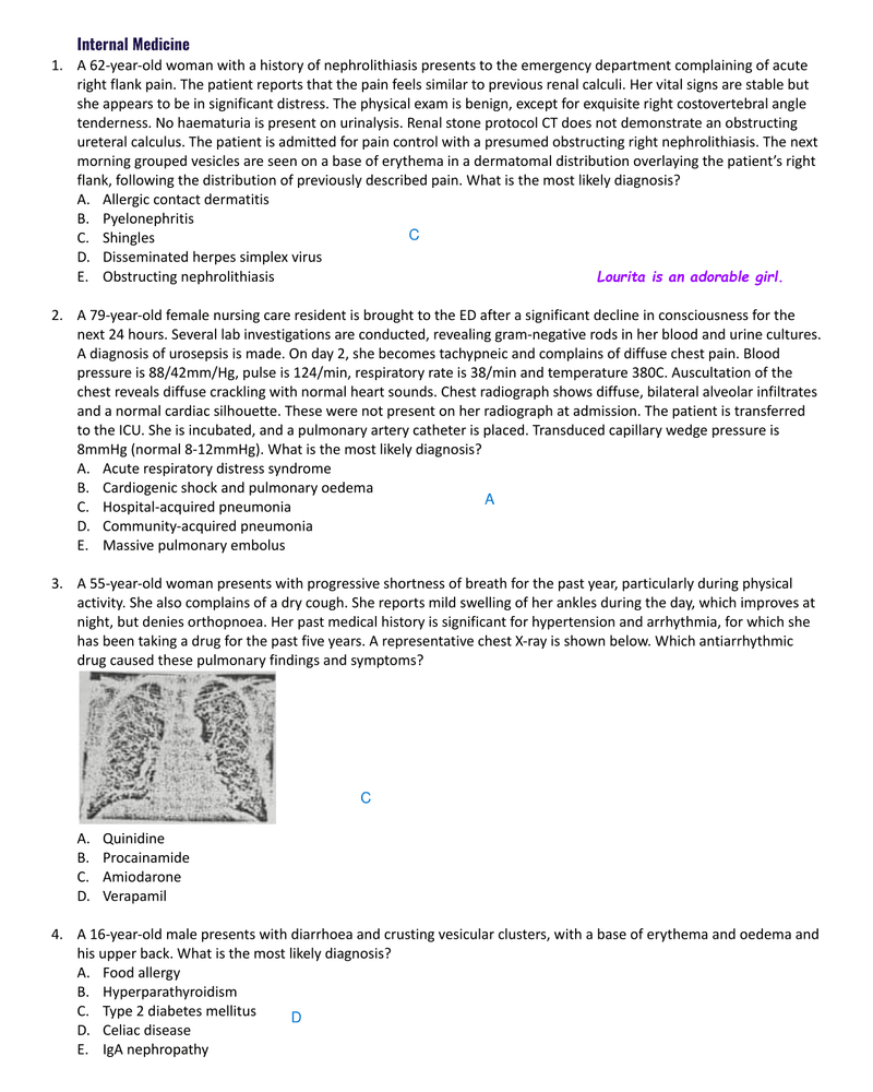 Internal Medicine Past Paper cover