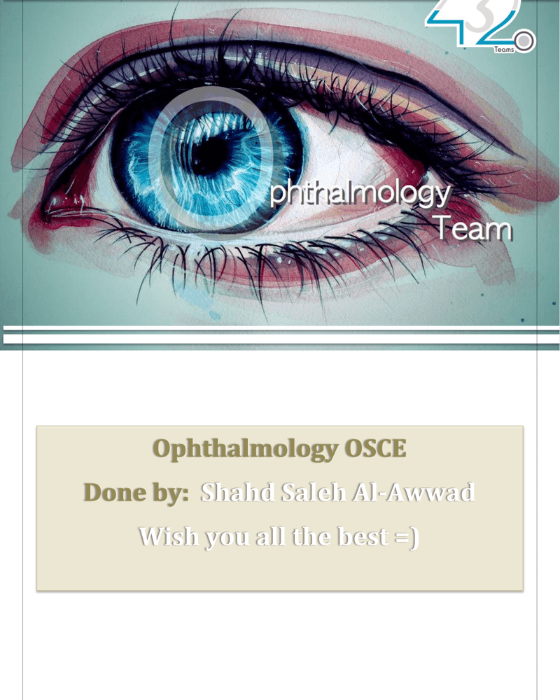 Ophthalmology OSCE cover
