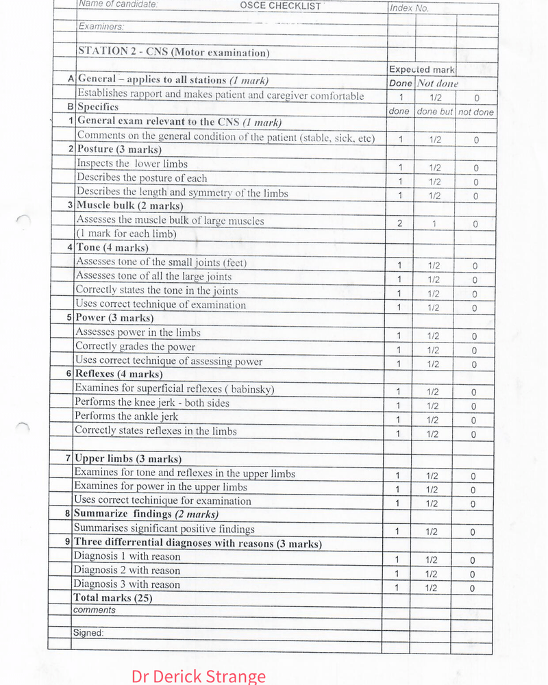 OSCE checklist cover