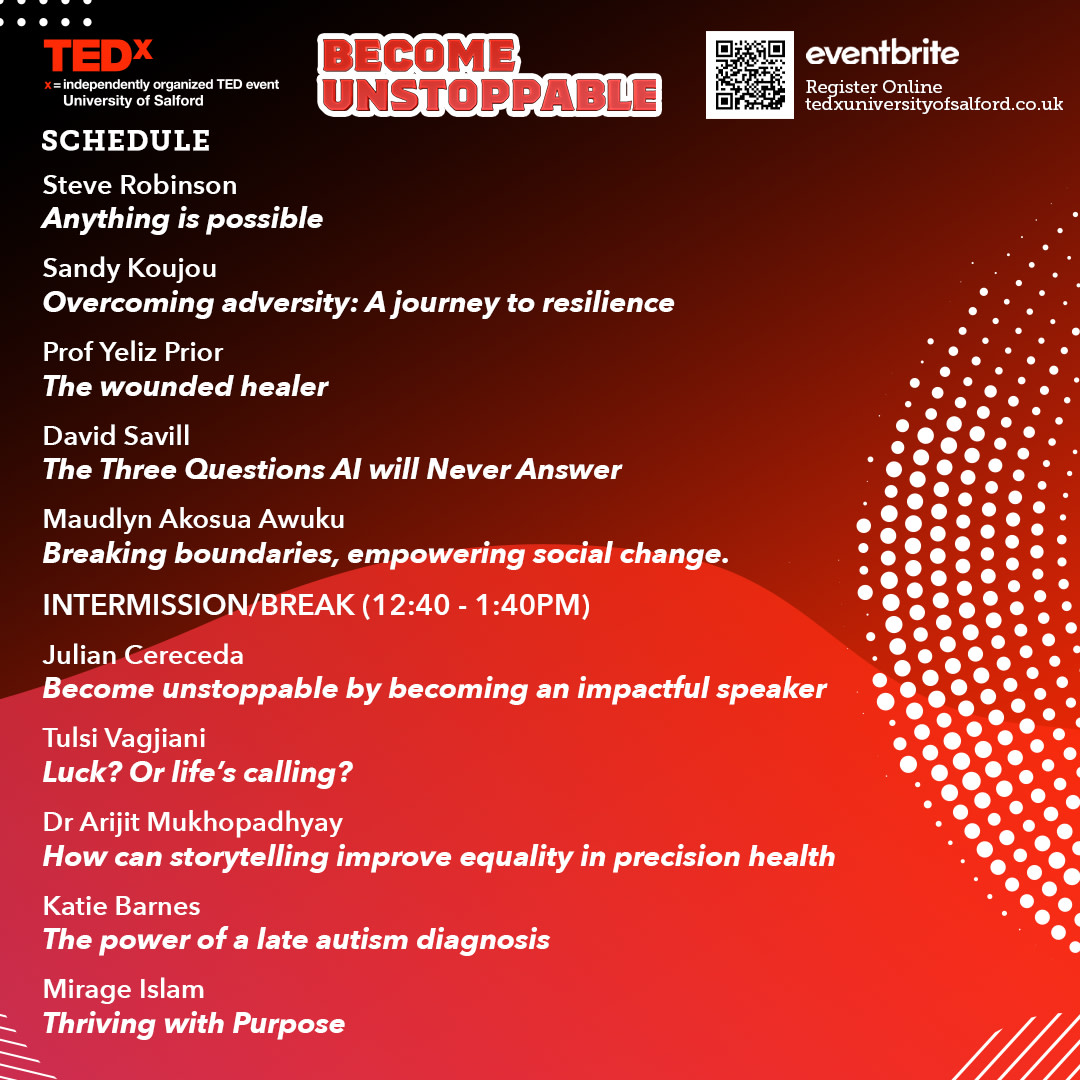 Schedule - TEDx University of Salford