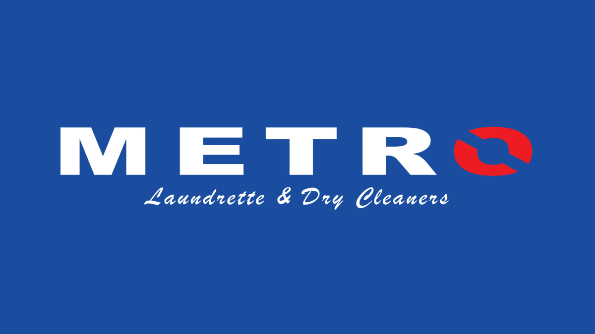 Metro Laundrette And Dry Cleaners Logo Blue - Metro Laundrette & Dry Cleaners