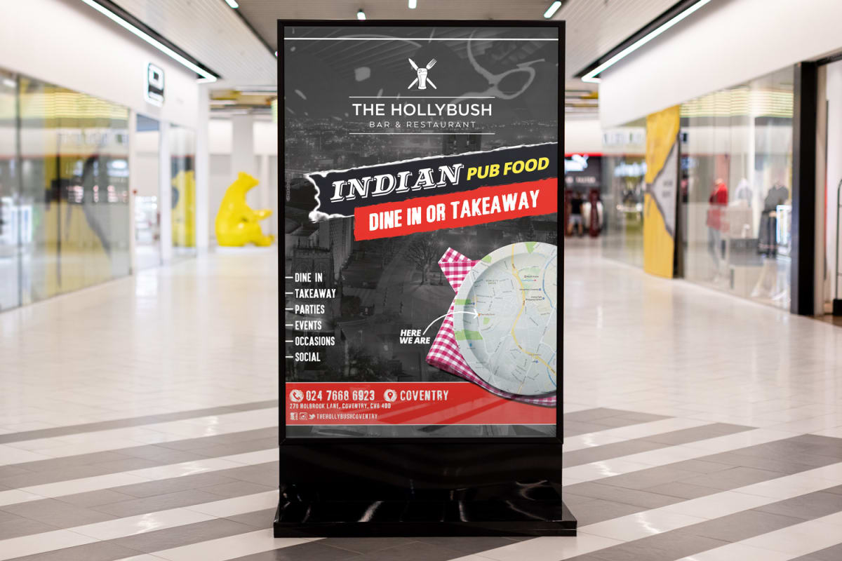 The Hollybush Bar Restaurant Sign Design 6 - The Hollybush Bar & Restaurant