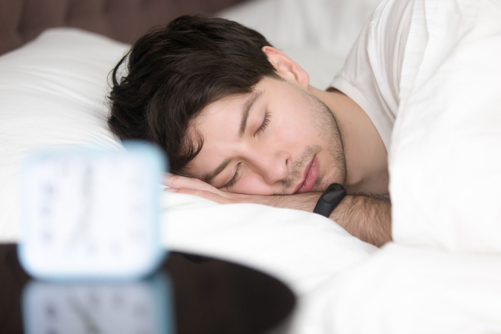 A man sleeping peacefully