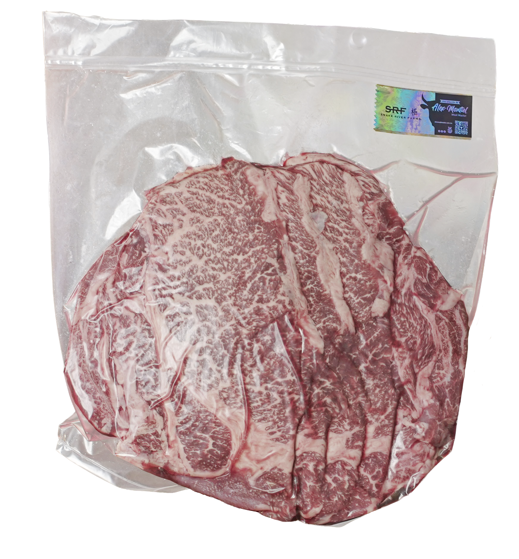 CHUCK ROLL REBANADO PAQUETE 1 KG AMERICAN WAGYU CROSS SRF