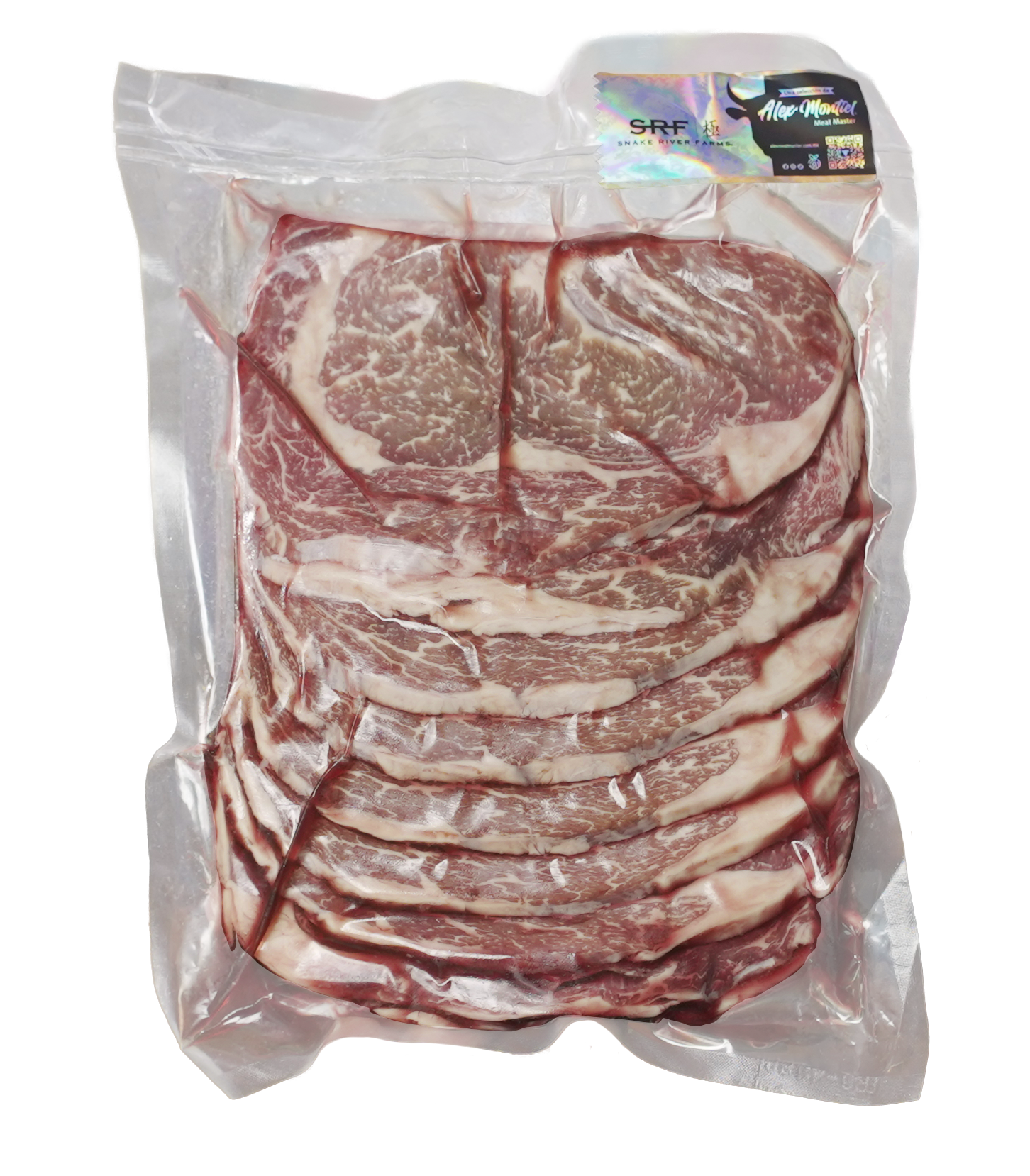 RIB EYE REBANADO PAQUETE 1 KG AMERICAN WAGYU CROSS SRF