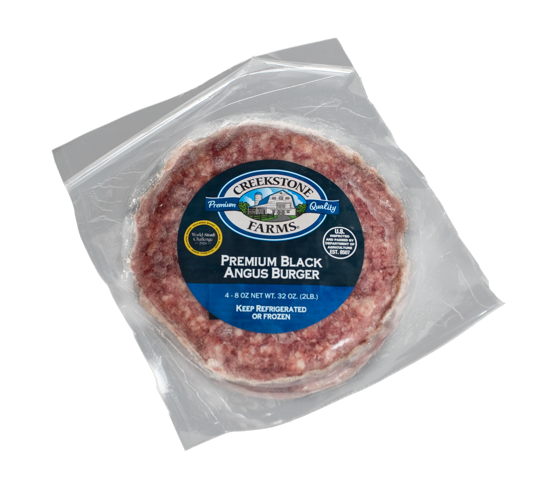 HAMBURGUESA 226GR (4 PZAS) BLACK ANGUS CREEKSTONE FARMS