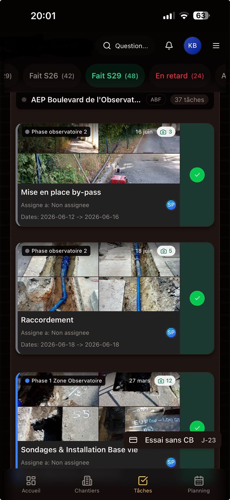 Validation mobile