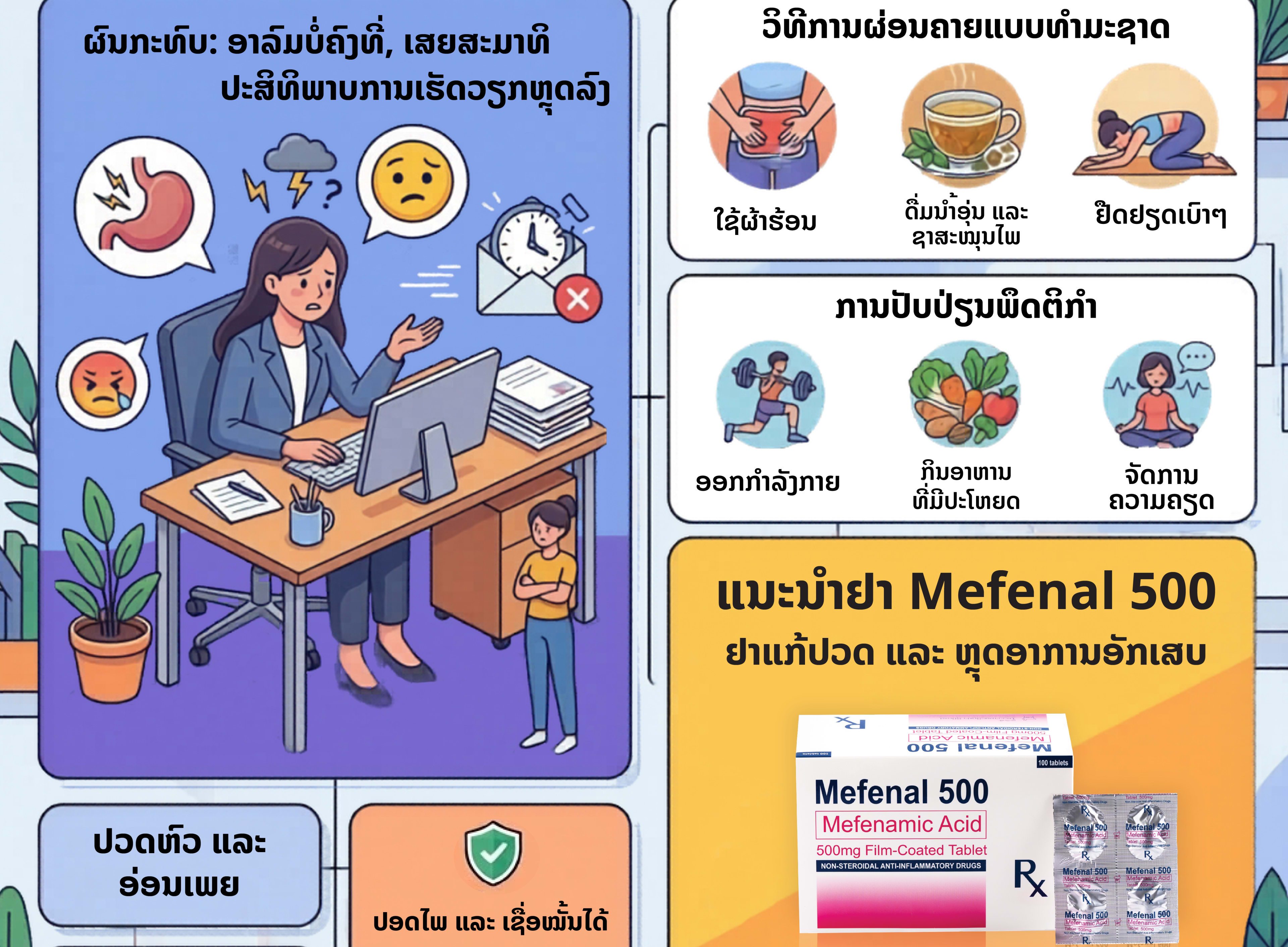  ປວດທ້ອງປະຈຳເດືອນໜັກ ຈົນອາລົມບູດ ເຮັດວຽກບໍ່ໄດ້! ຮັບມືແນວໃດດີ?