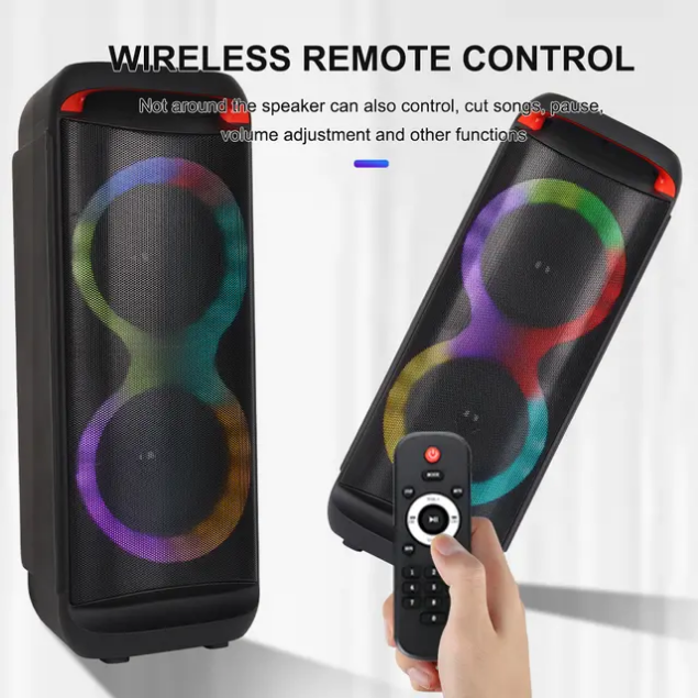 Coluna de Som Torre Bluetooth 8" — Sistema de Karaoke com Iluminação RGB 4