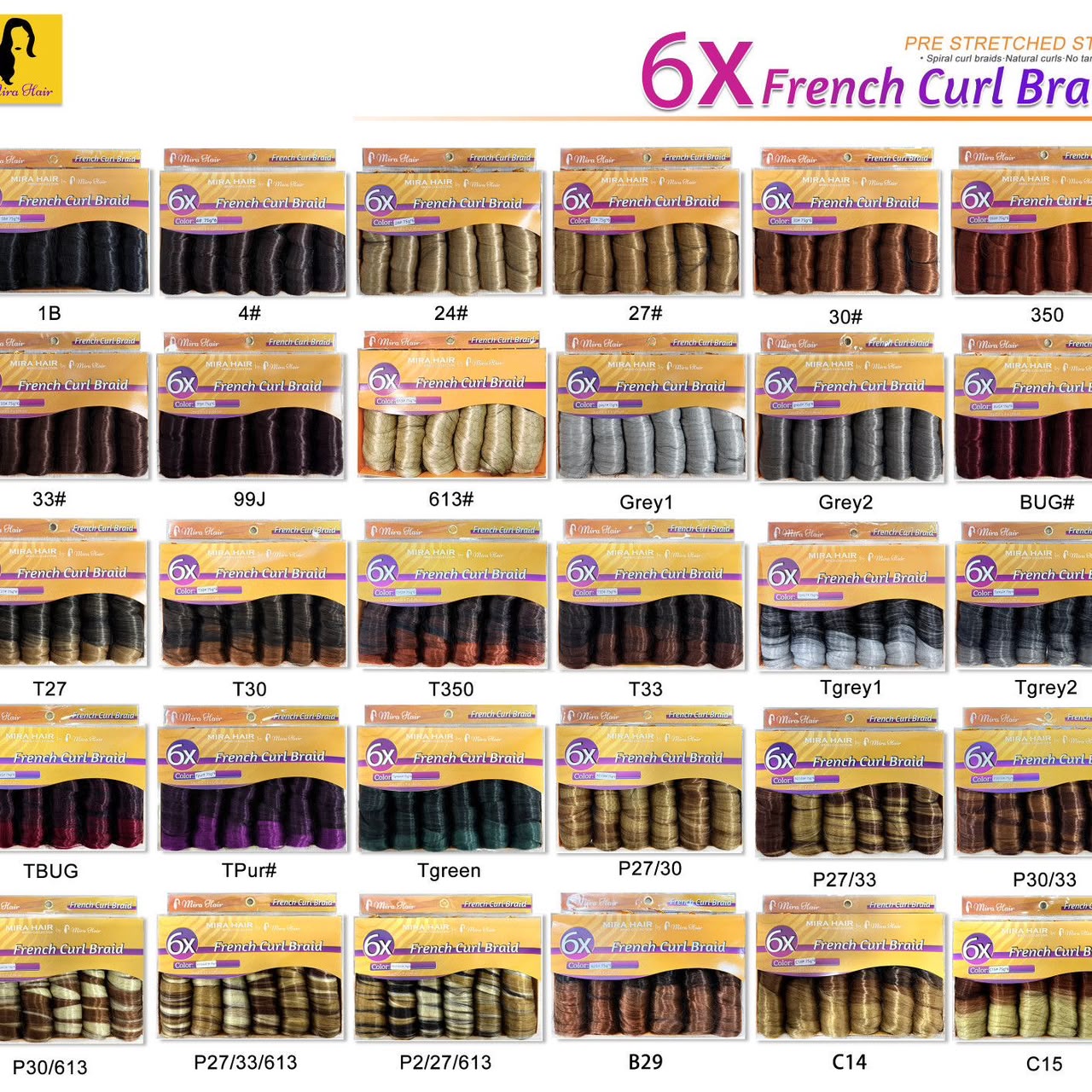  MIRA HAIR – FRENCH CURL BRAID 6X  French Curl Braid é uma extensão capilar desenvolvida para criar tranças 2