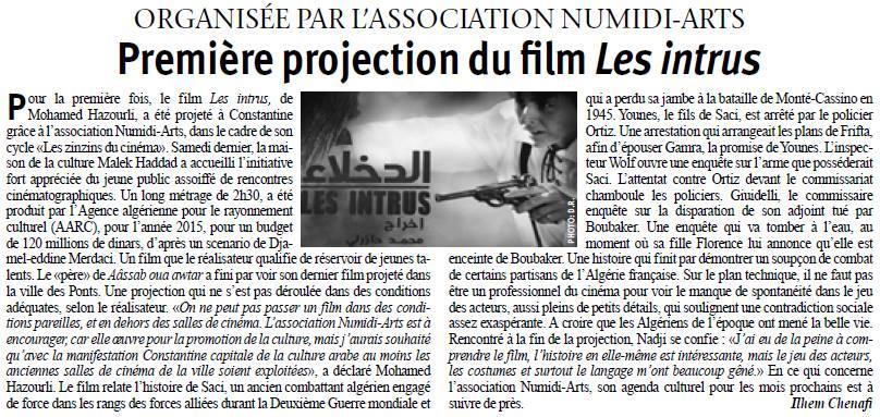 Cine-Cirta, Cinéma et Mémoire : Presse