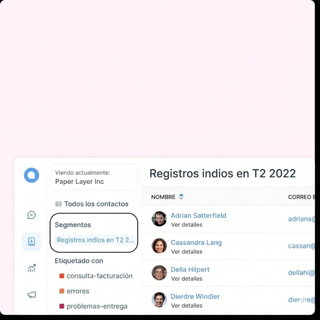 Organiza tus contactos en segmentos