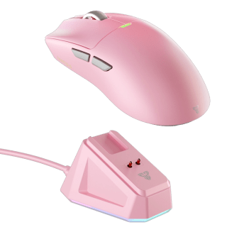 Mouse Inalámbrico Gamer Fantech TANTO S WG13S 8KHz Dock RGB 26K DPI 5 Botones BT 2.4G USB Rosa