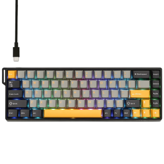 Teclado Magnético Aula WIN68HE MAX 65% 8000Hz RGB Switch Wing Chun Negro/Gris/Amarillo Inglés US