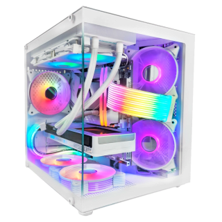 Gabinete Gamer Sentey ZEUS Mid Tower mATX TG 5xFan ARGB Blanco