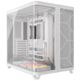 Gabinete CORSAIR AIR 5400 RS-R ARGB Mid Tower E-ATX BTF 2x TG 3x Fan PWM RapidRoute 2.0 Blanco