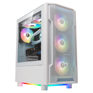 Gabinete GAMDIAS ATHENA M6 LITE Mid Tower ATX ARGB Blanco 4xFan ARGB