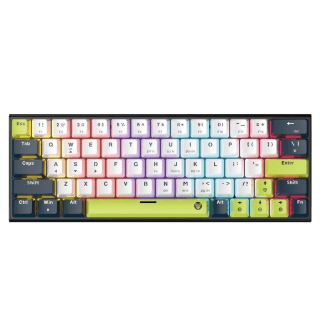 Teclado Mecánico Fantech ATOM63 MK874V2 MORI 60% ARGB USB Blanco Switch Taro Inglés US
