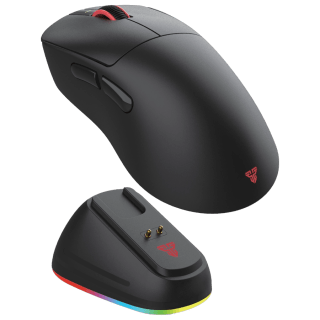 Mouse Inalámbrico Gamer Fantech YARI PRO WG14P 8KHz 42K DPI Ergonómico Dock RGB 2.4G BT USB Negro