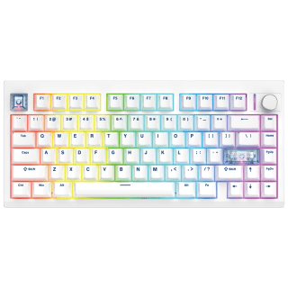 Teclado Mecánico Inalámbrico Fantech MAXFIT8 MK921 QMK 75% ARGB Blanco Switch Brown Inglés US