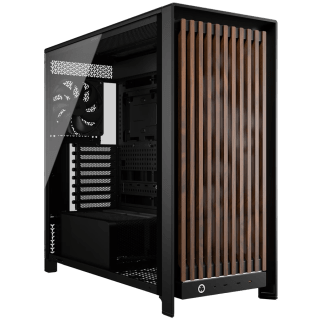 Gabinete CORSAIR FRAME 5000D WOOD RS Mid Tower E-ATX TG USB-C 3x Fan Negro Madera Nogal