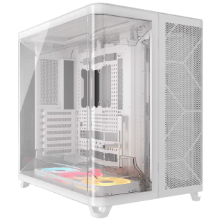 Gabinete CORSAIR AIR 5400 LX-R RGB iCUE LINK Mid Tower Triple Cámara 2x TG 3x Fan Blanco