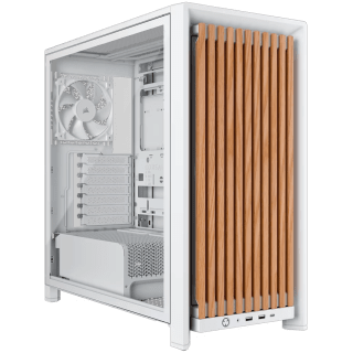 Gabinete CORSAIR FRAME 4000D WOOD RS Mid Tower E-ATX TG 4x Fan PWM InfiniRail Blanco Madera Roble