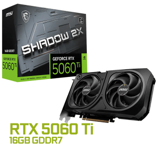 Placa de Video MSI GeForce RTX 5060 Ti SHADOW 2X PLUS 16GB GDDR7 128bit PCIe 5.0