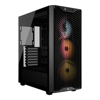 Gabinete CORSAIR 3200D RS ARGB Mid Tower ATX TG BTF USB-C 3xFan Negro