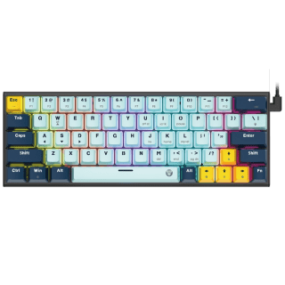 Teclado Mecánico Fantech ATOM63 MK874V2 MIZU 60% ARGB USB Azul Cielo Switch Taro Inglés US