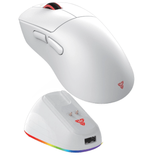 Mouse Inalámbrico Gamer Fantech YARI PRO WG14P 8KHz 42K DPI Ergonómico Dock RGB 2.4G BT USB Blanco